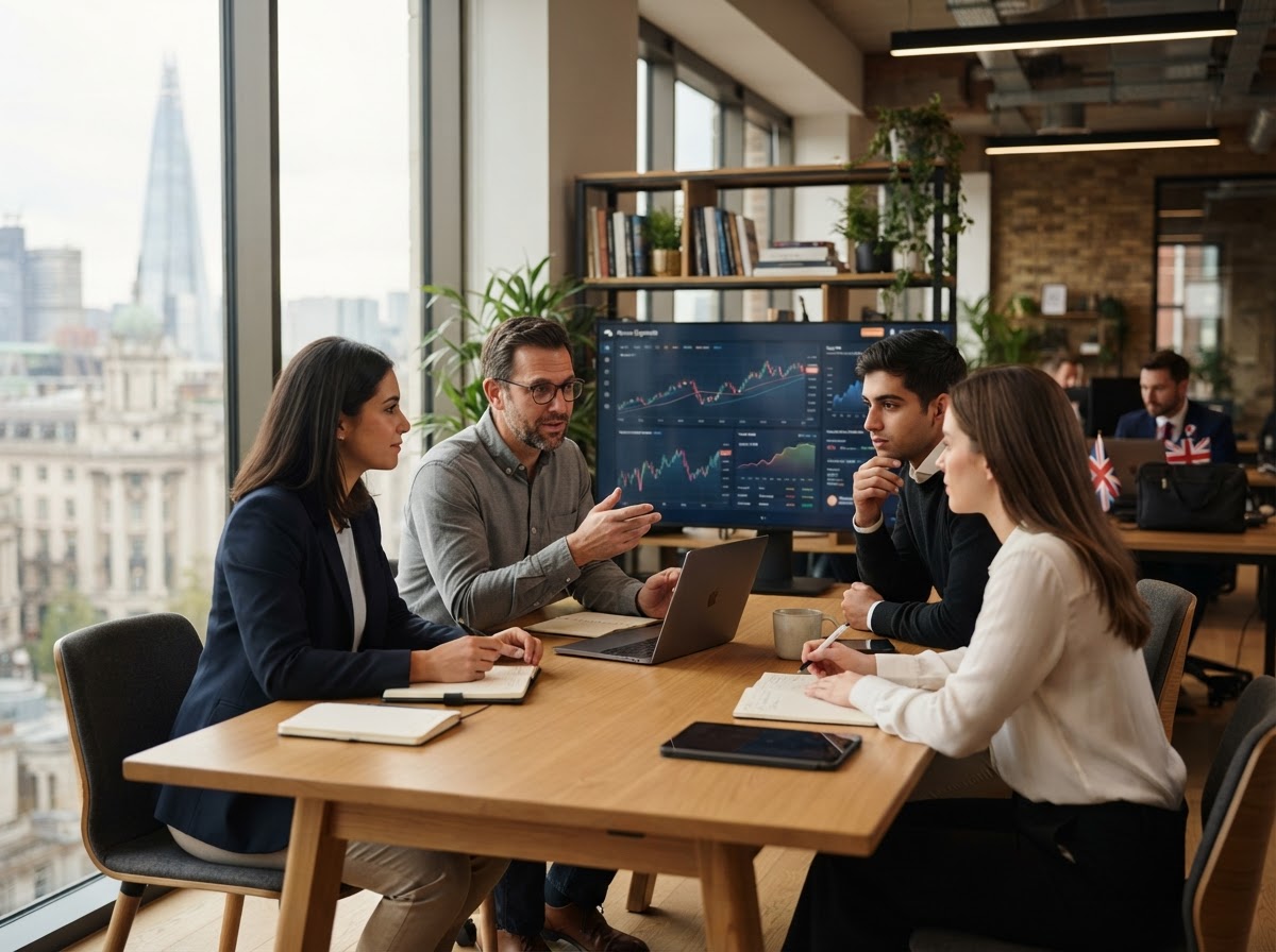 Raven Capnode team reviewing predictive model output for portfolio allocation